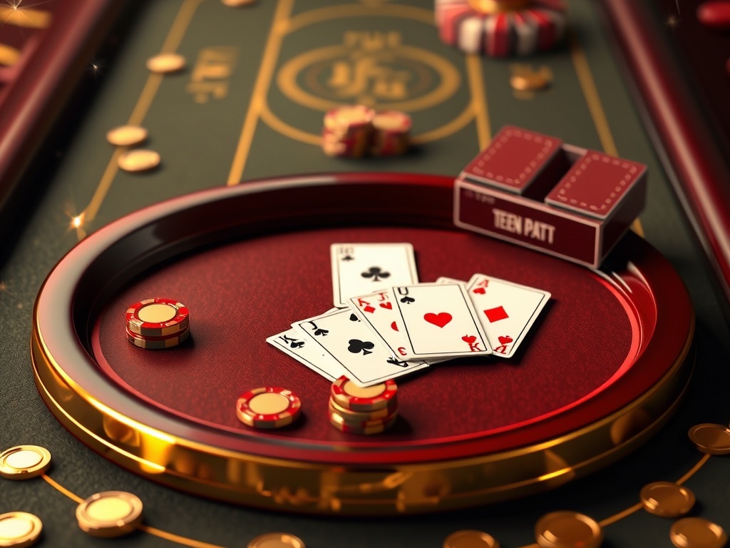 Live dealer table with Teen Patti cards and chips at Neta Casino