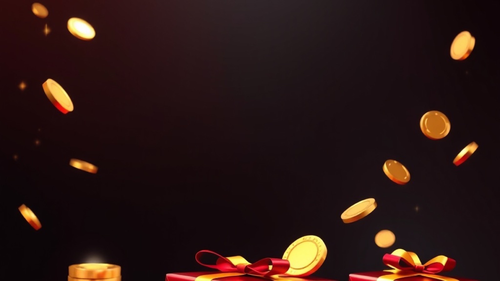 Neta promotion scene with gift boxes and bonus chips spilling gold coins